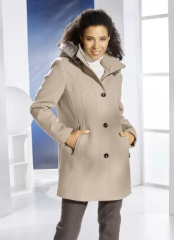 Jacke mit abnehmbarem Kubstpelz-Besatz