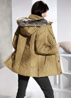 Jacke mit abnehmbarer Kunstpelz-Besatz