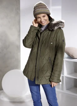 Jacke mit abnehmbarer Kunstpelz-Besatz