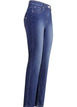 Jeans mit schönen Stickereien und funkelnden Strassteinen