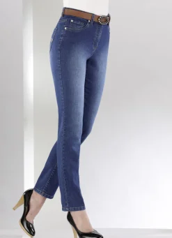 Jeans mit schönen Stickereien und funkelnden Strassteinen