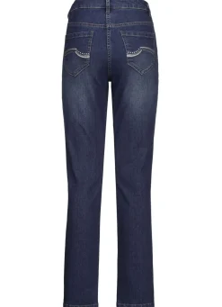 Jeans mit schönen Stickereien und funkelnden Strassteinen