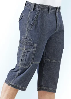 Jeans-Bermudas mit Cargotaschen in 3 Farben