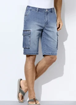Jeans-Bermudas mit Cargotaschen
