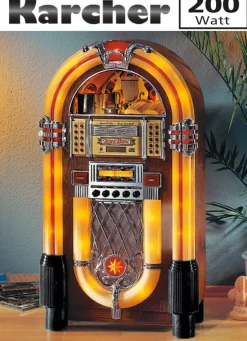 Karcher JB6604 Stereo-CD-Juke-Box im Stil der legendären Wurlitzer