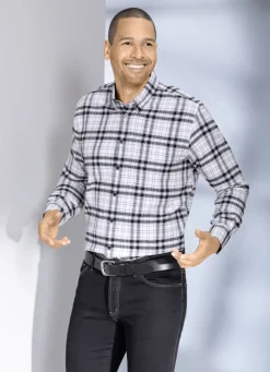 Kariertes Hemd mit Button-Down-Kragen