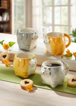 Katzen-Tasse, 2er-Set, aus hochwertiger Keramik