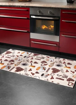 Küchenläufer und -teppiche mit Kaffeespezialitäten