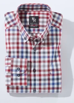 King's Road-Hemd mit Button-Down-Kragen in 4 Farben