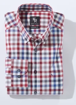 King's Road-Hemd mit Button-Down-Kragen in 4 Farben