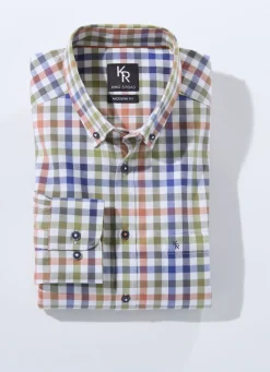 King's Road-Hemd mit Button-Down-Kragen in 4 Farben