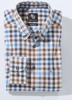 King's Road-Hemd mit Button-Down-Kragen in 4 Farben