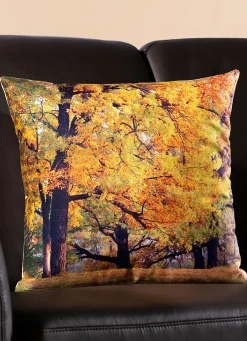 Kissenbezüge mit Herbstwald-Motiv, 2er-Set