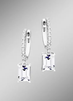 Klappcreolen aus Silber 925/- fein mit synth. Zirkonia