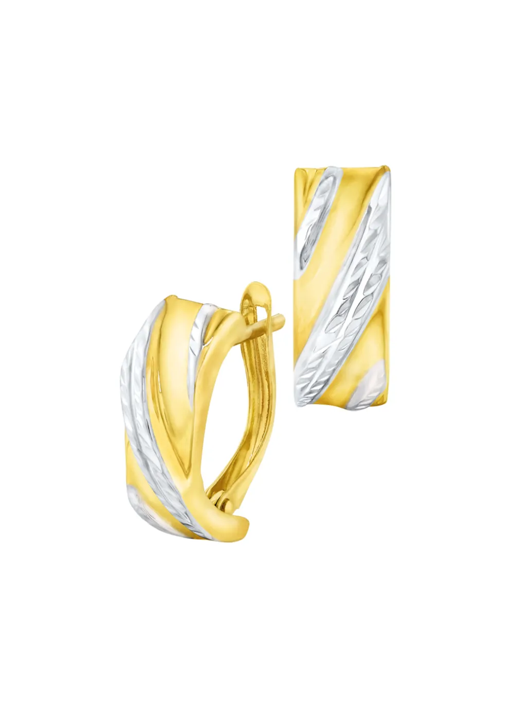 Klappcreolen in Bicolor, teilweise diamantiert