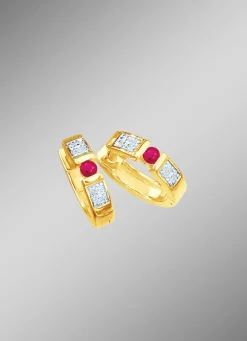 Klappcreolen mit Rubin und Diamanten