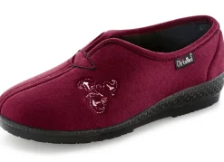 Klassische Damen-Hausschuhe, Weite H, mit Stickereizier