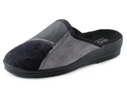 Klassische Damen-Hausschuhe, Weite H, im Textil-Materialmix