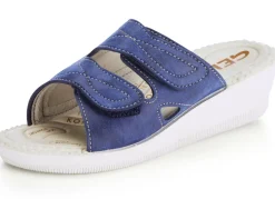 Klassische Damen-Pantoletten, Weite H, mit elastischem Material