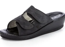 Klassische Damen-Pantoletten, Weite H, mit elastischem Material