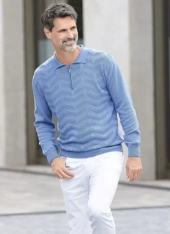 Klassischer Polopullover mit Strukturdessin