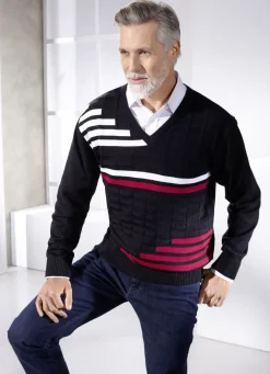 Klassischer Pullover mit V-Ausschnitt in 3 Farben