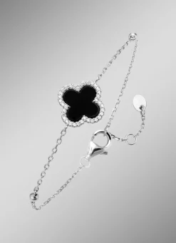 Kleeblatt-Armband aus Silber