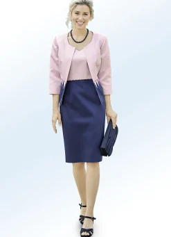 Kleid mit Bolero und Perlen- sowie Strasssteinzier