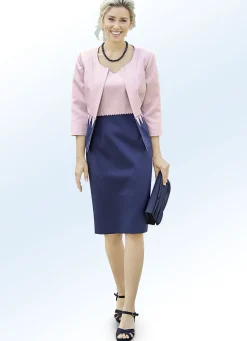 Kleid mit Bolero und Perlen- sowie Strasssteinzier