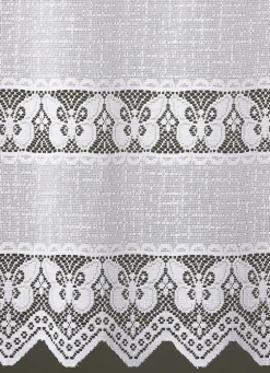 Kleinfenster-Store mit gezacktem Abschluss und Stangendurchzug