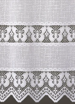 Kleinfenster-Store mit gezacktem Abschluss und Stangendurchzug