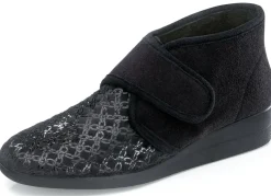 Klett-Hausschuh aus Veloursmaterial