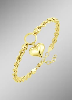 Kordel-Armband mit Herz-Anhänger