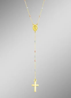 Kreuz-Halskette in Tricolor