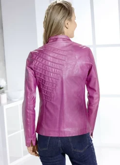 Kurzjacke aus Nappaleder-Imitat