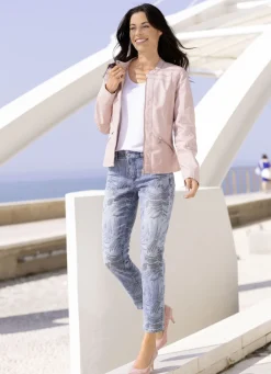 Kurzjacke mit kleinem Stehkragen