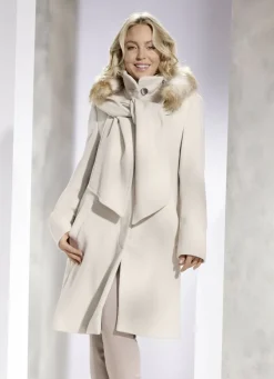 Kurzmantel mit abnehmbarem Schal