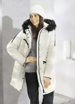 Kurzmantel mit Kunstpelz-Innenausstattung in der Kapuze