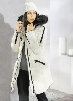 Kurzmantel mit Kunstpelz-Innenausstattung in der Kapuze