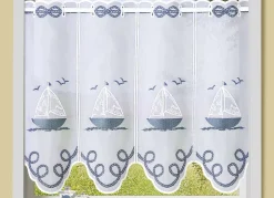 Kurzstore aus besticktem Batist mit Stangendurchzug