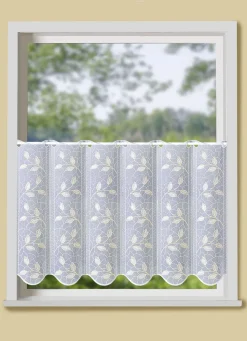 Kurzstore mit filigran gesticktem Blätterdessin