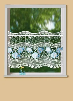 Kurzstore mit Fische-Motiv und Plauener Stickerei