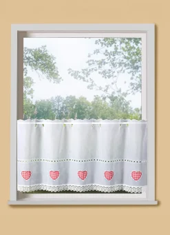 Kurzstore mit Macramé-Abschluss und Stangendurchzug