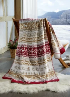 Kuschelige Wohndecke mit winterlichen Motiven