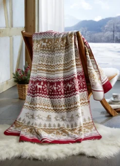 Kuschelige Wohndecke mit winterlichen Motiven