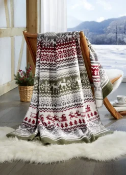 Kuschelige Wohndecke mit winterlichen Motiven