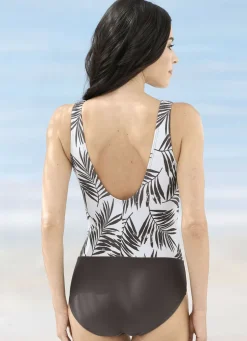 Laurina Badeanzug mit Raffungen und Halbkorsage