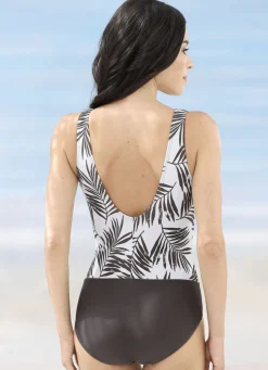 Laurina Badeanzug mit Raffungen und Halbkorsage