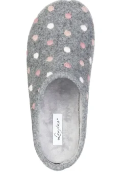 Laurina, klassische Damen-Hausschuhe, mit Pünktchen-Stickerei