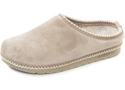 Laurina, klassische Damen-Hausschuhe, Weite G, mit gemusterter Bordüre
